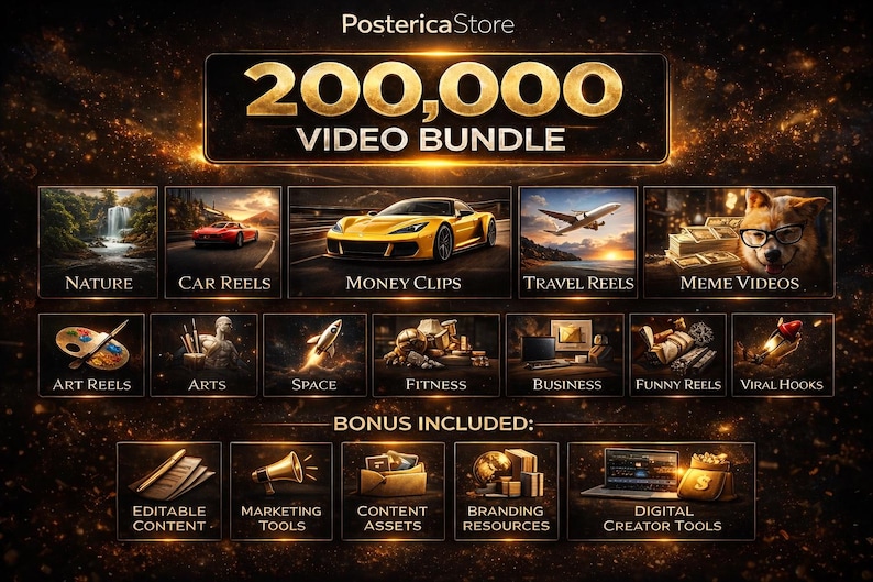 200,000+ Short Form Video Bundle for TikTok, Instagram Reels , YouTube Shorts , Viral Content Pack for Creators , Businesses, Mega Bundle