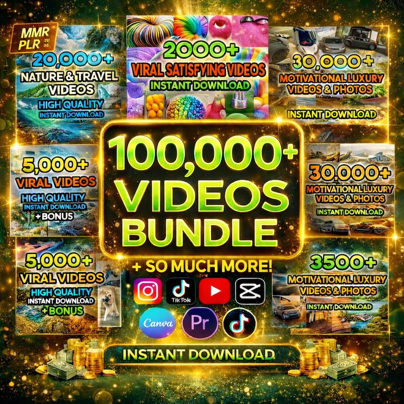 100,000+ Viral Reels Bundle PLR MRR, AI Animated Content, Viral reels, TikTok, Instagram, YouTube