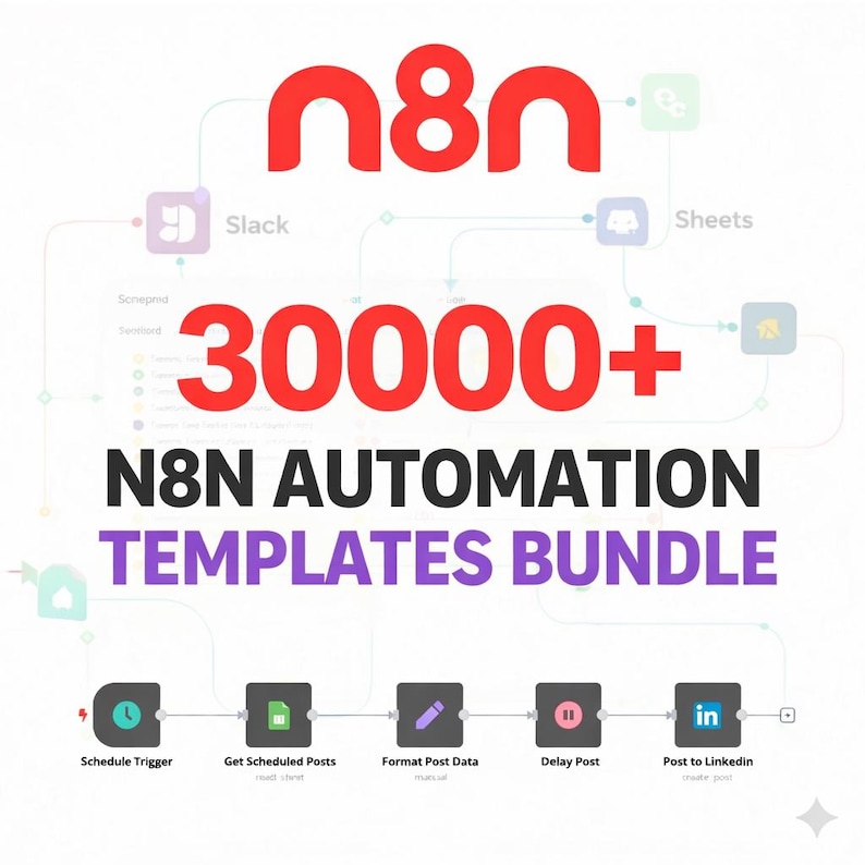 30000+ N8N Automation Workflows, Plug-and-Play Templates (Digital Download)