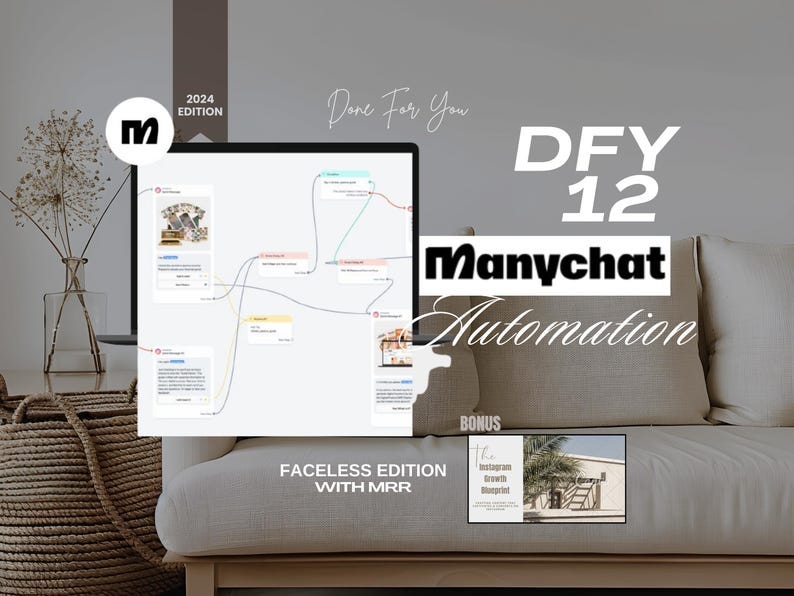 12 Manychat Automation Flows with Private Label Rights (PLR) and Master Resell Rights (MRR) | Digital Marketing | Faceless Marketing | DFY