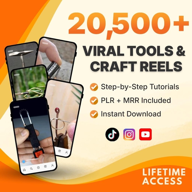 20,500+ Viral Tools & Craft Reels (PLR and MRR) | Art, Tool Tips, Wood DIY, Satisfying and Craft Reels |  TikTok, Instagram, Youtube Shorts
