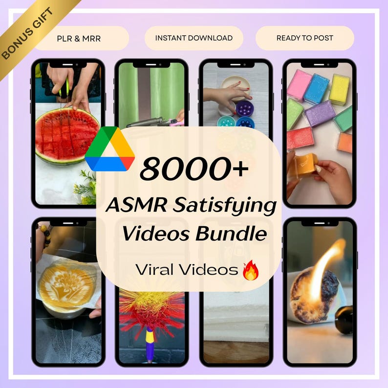 8000+ ASMR Satisfying Videos Bundle | MRR & PLR Included