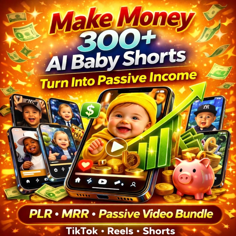 Make Money AI Baby Shorts 300+ | PLR MRR Viral Video Bundle | TikTok Reels