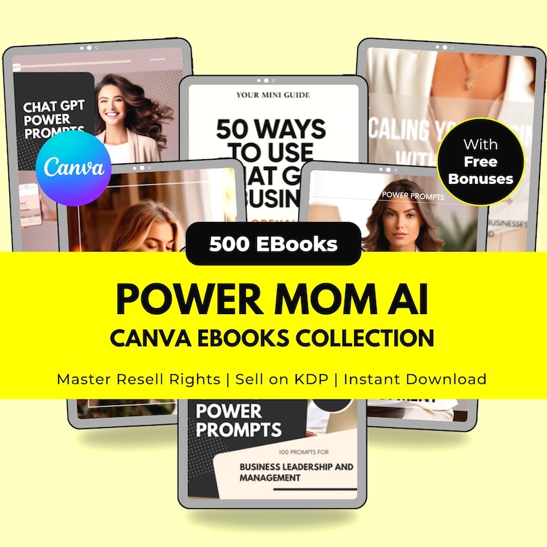 AI Business eBooks Bundle for Mom Entrepreneurs | PLR MRR