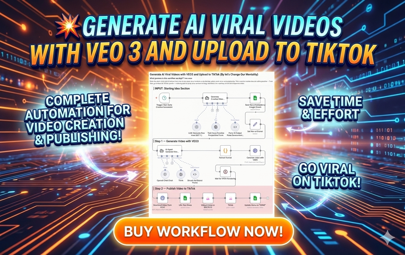 Generate AI Viral Videos with VEO 3 & Upload to TikTok Automation