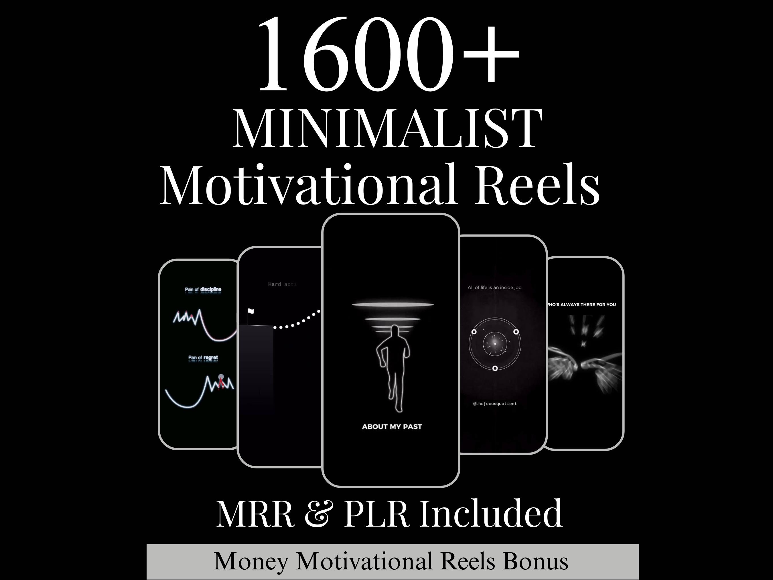 1600+ Minimalist Motivation Reels Bundle | Animation Video Content | MRR/PLR | Digital Download for Reels, TikTok, Shorts