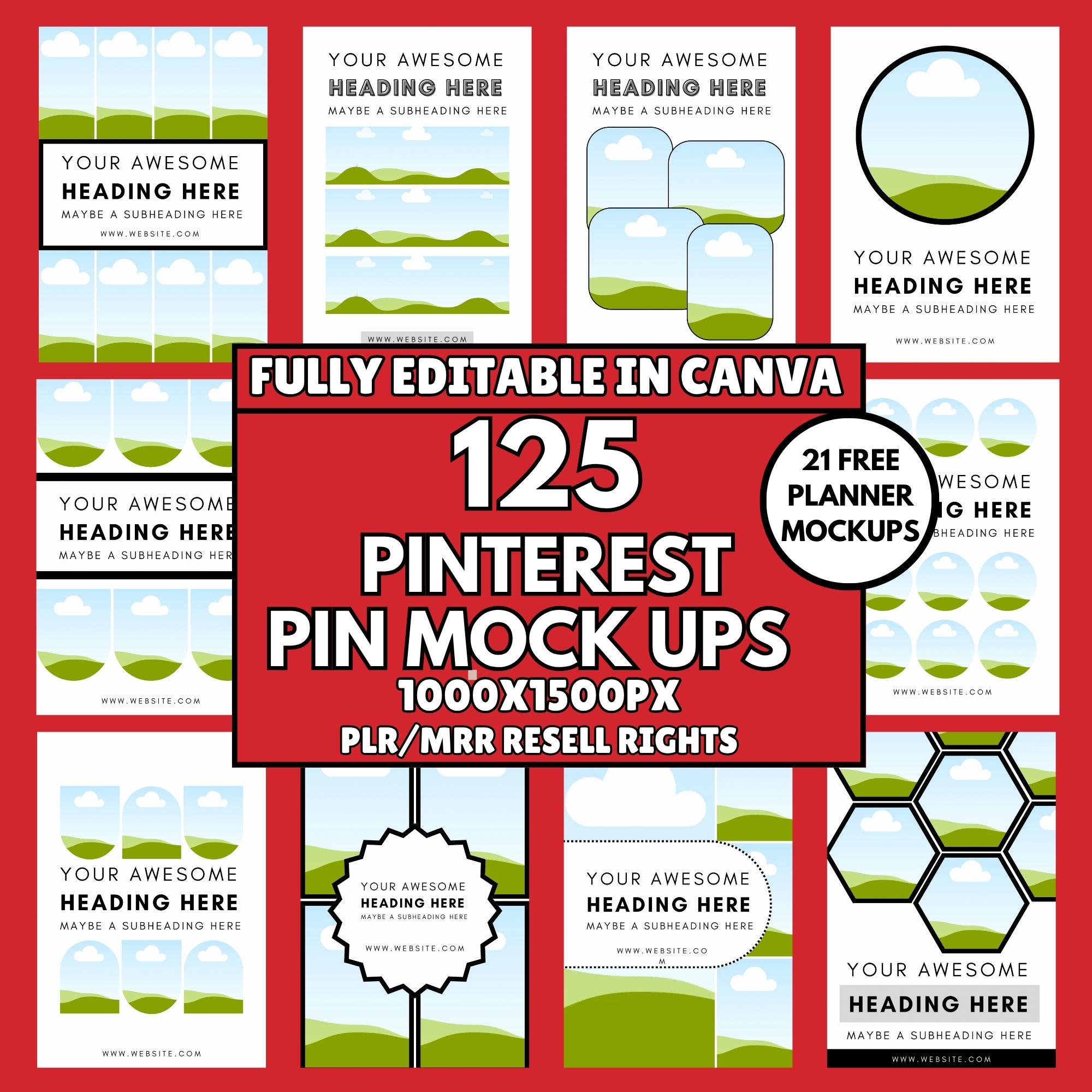 Canva Pinterest Pin Templates: PLR/MRR, Social Media Bundle Canva template PDF download