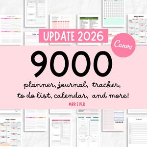 9000+ PLR Canva Templates DFY Printable Planners, Journals & Trackers | Editable MRR Digital Products Bundle | Resell and Rebrand Rights