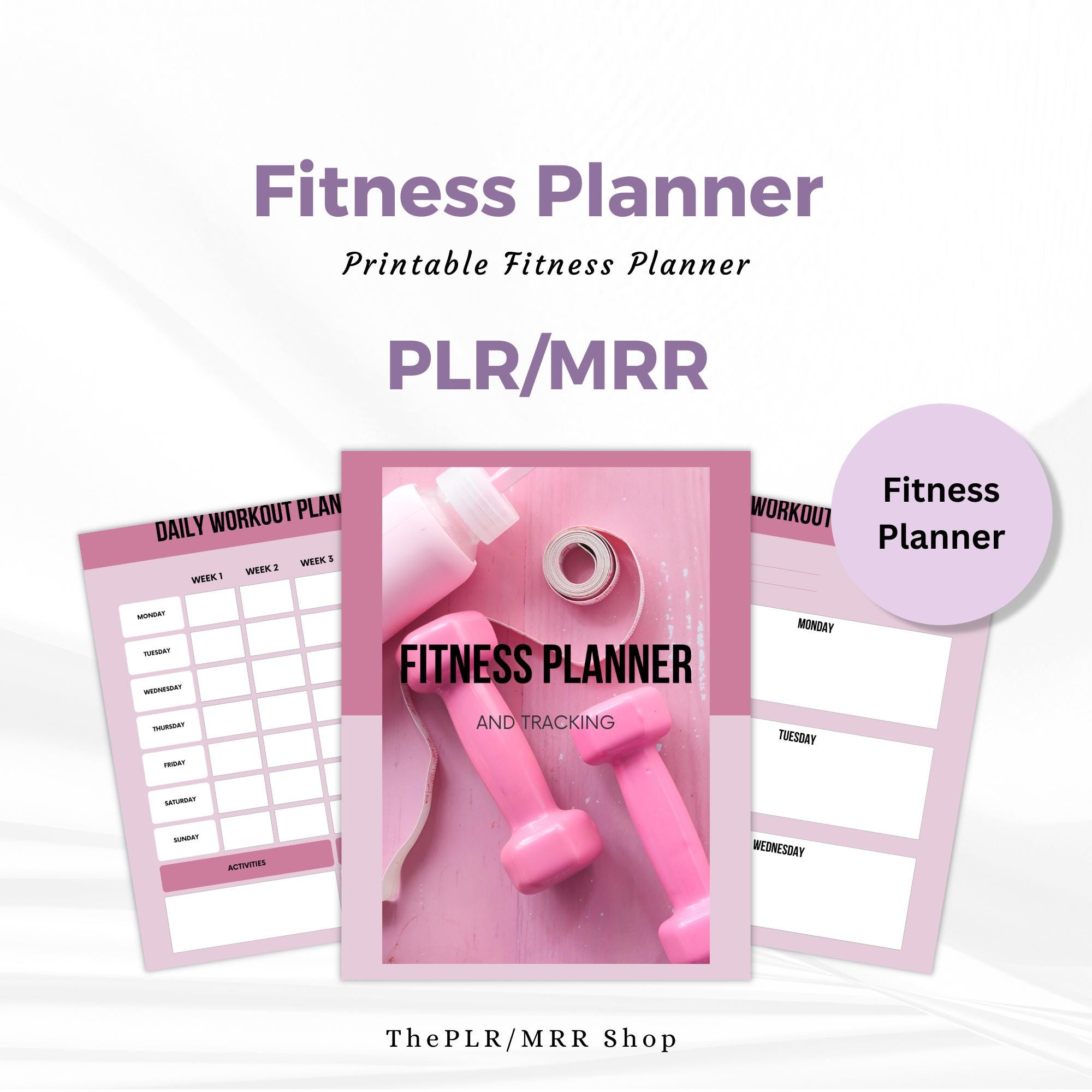 Master Resell Rights PLR Fitness Planner, PLR, MRR, Done for you printable Planner, Fitness Journal, Workout planner, for women, for girls